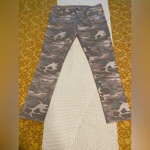 LOFT Gray and Tan Skinny Jeans Urban Camouflage